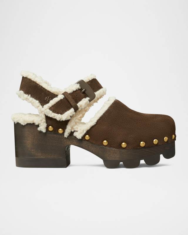 Suede Faux Fur Cozy Clogs